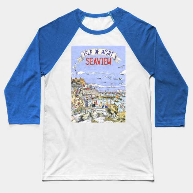classic isle of wight travel art print Baseball T-Shirt by FauziKenceng